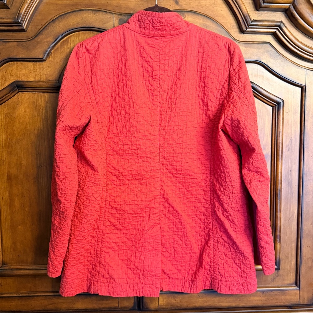 Eileen Fisher Burnt Orange Organic Cotton Quilted Jacket Size M - Picture 6 of 11